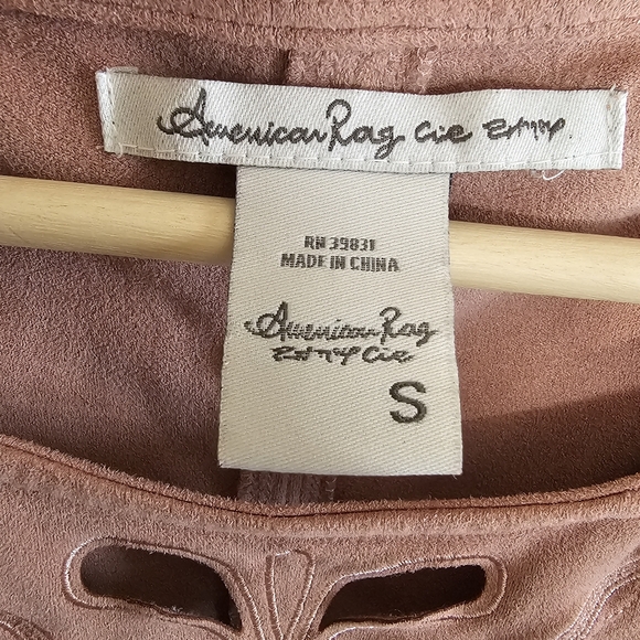 American Rag Faux Suede Pink Top, S - Picture 4 of 5